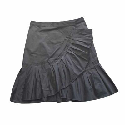 Cotton ruffle overlap skirt