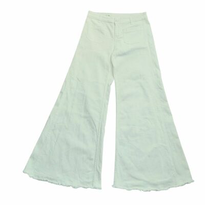 Flared white jeans