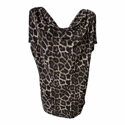 Animal print sleeveless blouse